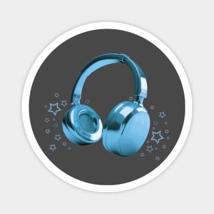 Blue Headphones Magnet